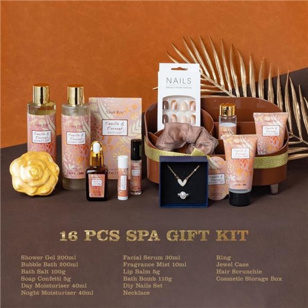 Luxury Gifts for Women, 16 Pcs Spa Giftsā for Woman of Coconut Vanilla Scents - Picture 2 of 7